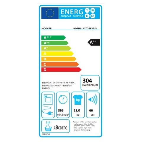 Asciugatrice NDEH11A2TCBEXS-S H-DRY 500, 11 Kg Classe A++ Pompa di calore - Foto 2