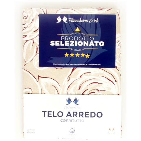 Telo Arredo Granfoulard Copritutto Cotone Made Italy Vari Disegni Arredatutto Copriletto Multiuso 2 Piazze Amelie Rosso - Foto 5