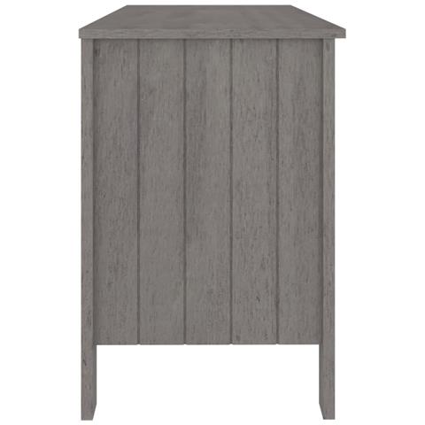 Scrivania Grigio Chiaro 113x50x75 Cm In Legno Massello Di Pino - Foto 2