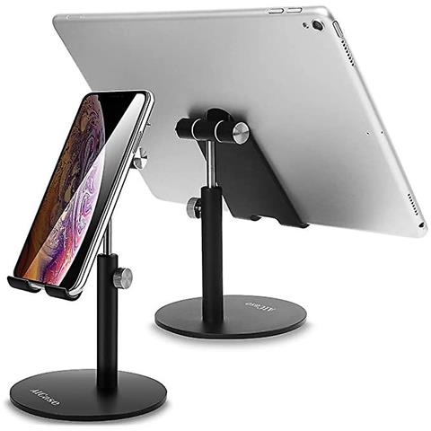 JOYIT Supporto Regolabile Per Tablet E IPad In Alluminio - Compatibile Con Dispositivi Da 4 A 12,9 Pollici - Pieghevole E Antiscivolo Per Viaggio E Home Office - 2