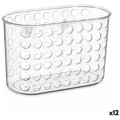 Portaoggetti Da Doccia 19,3 X 12 X 9 Cm Trasparente Plastica Pvc (12 Unità) - Foto 1