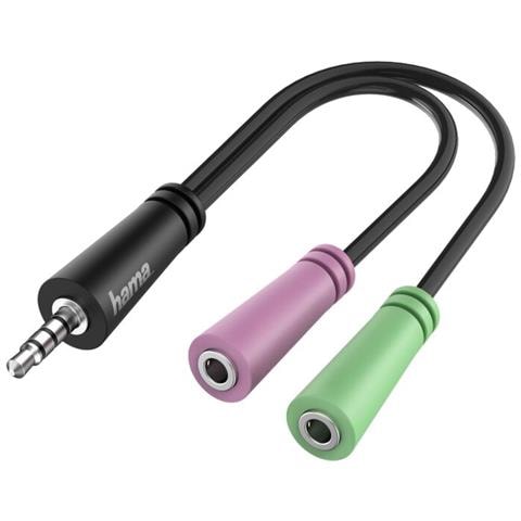 Adattatore Jack 3,5 Mm 4 Poli M / 2x Jack 3,5 Mm F, Per Cuffie Con Microfono (00200352 - Pink&green To 3.5mm Jack Ca - Foto 1