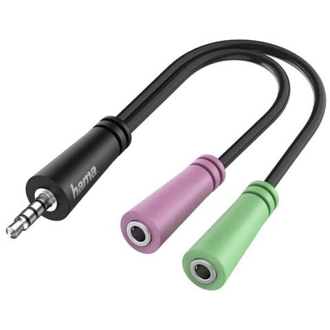Adattatore Jack 3,5 Mm 4 Poli M / 2x Jack 3,5 Mm F, Per Cuffie Con Microfono (00200352 - Pink&green To 3.5mm Jack Ca - Foto 2