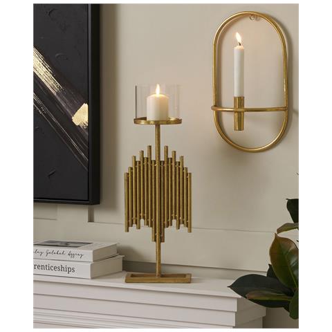 Portacandele Nias Metallo 53 Cm Oro - Foto 1