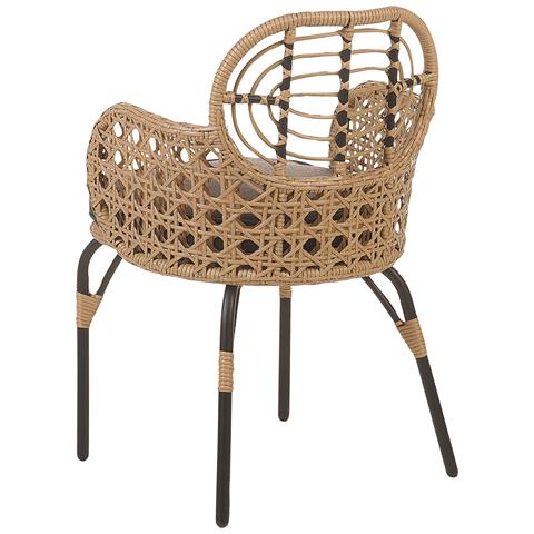 Set Di 4 Sedie Con Poggia Braccia Rattan Naturale Pratello - Foto 7