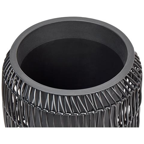Set Di 2 Vasi Per Piante Brodiea Rattan Sintetico 26/45 Cm Nero - Foto 2