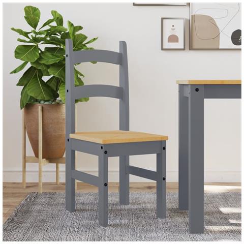 Sedie Da Pranzo 2 Pz Grigie 40x46x99 Cm Legno Massello Di Pino - Foto 1