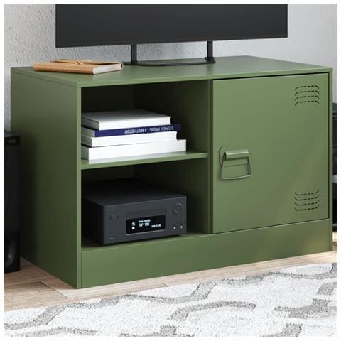 Mobile TV Verde Oliva 67x39x44 cm in Acciaio - Foto 10