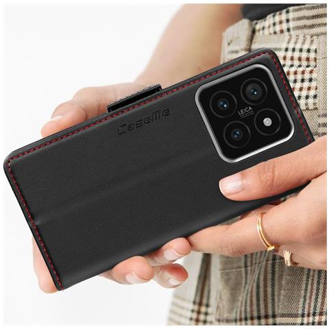 Custodia Per Xiaomi 14 Portafoglio Anti-rfid Supporto Orizzontale, Nero - Foto 2