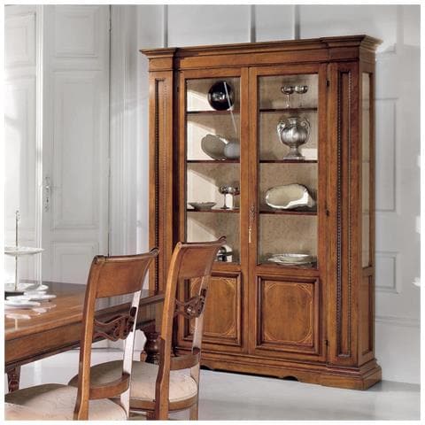 Vetrina Classica 2 Porte Intarsio Legno Bassano 160x43x205 - Foto 1