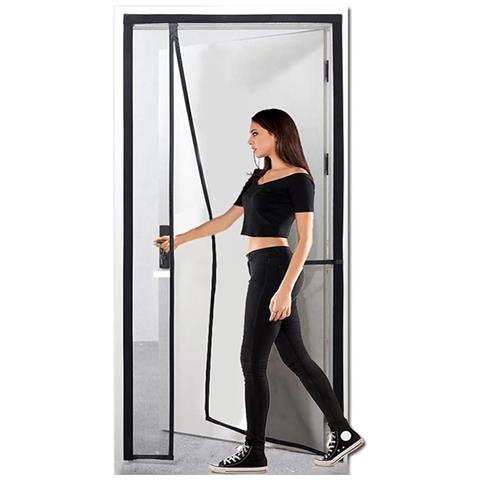 Tenda Per Porta Con Schermo Magnetico In Fibra Di Vetro Black S - Foto 1