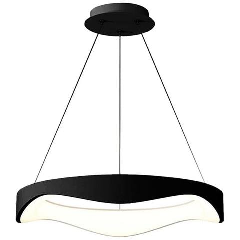 Lampadario Plafoniera Led A Onda 38 W 3 Colori Luce Bianca Calda Naturale Nero - Foto 2