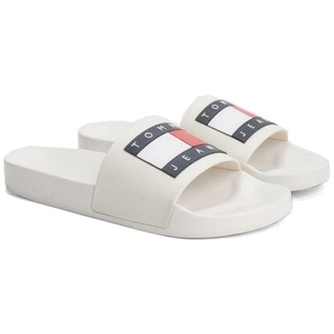 Ecru Casual Open Pool Slide Infradito Sintetico Scarpe Uomo Beige Eu 42, Em0em01191 Tcr - Foto 1