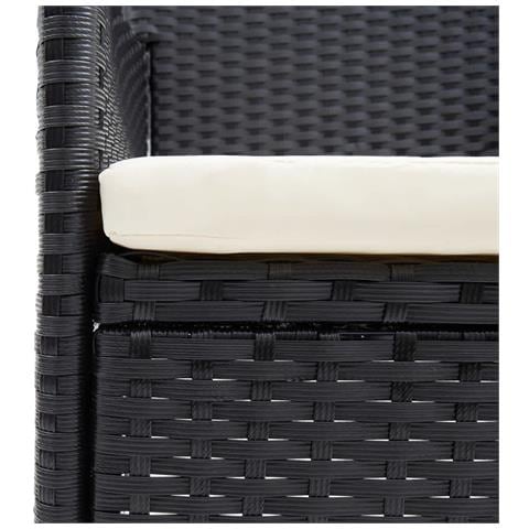 Set da Pranzo per Giardino 7 pz con Cuscini Polyrattan Nero - Foto 10