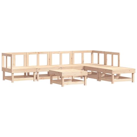 Set Salotto Da Giardino 7 Pz In Legno Massello Di Pino - Foto 2