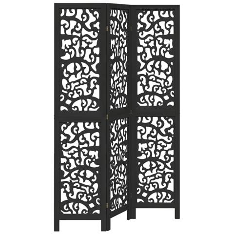 Divisorio Ambienti 3 Pannelli Nero Legno Massello Di Paulownia - Foto 2