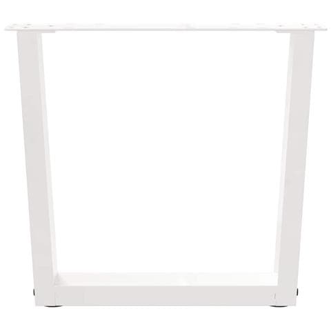 Gambe Per Tavolo Pranzo A V 2 Pz Bianco 50x(42-43,3)cm Acciaio - Foto 3