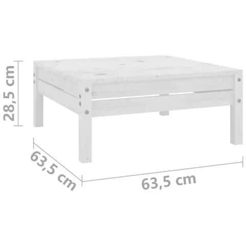 Poggiapiedi Da Giardino Bianco In Legno Massello Di Pino - Foto 5