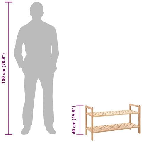 Scarpiera In Legno Massello Di Noce 69x26x40 Cm - Foto 7