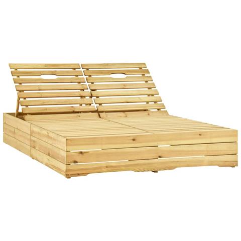 Lusso Casadino -  Lettino Prendisole Doppio Con Cuscini Crema In Pino Impregnato - Foto 1