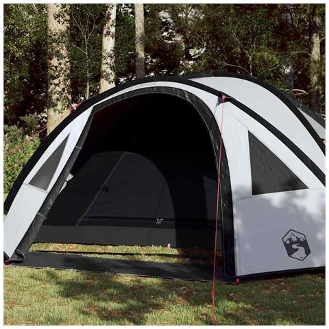 Tenda Campeggio a Cupola 4 Persone Bianca Tessuto Impermeabile - Foto 1