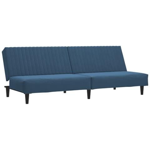 Divano Letto a 2 Posti Blu in Velluto - Foto 1
