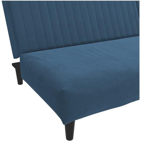 Divano Letto a 2 Posti Blu in Velluto - Foto 9