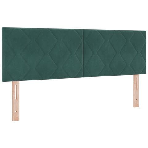 Testiera Design a Blocchi di Diamante Verde Scuro 140 cm in Velluto - Foto 1