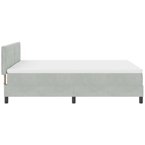 Letto Box Spring con Materasso Grigio Chiaro 160x200 cm Velluto - Foto 9
