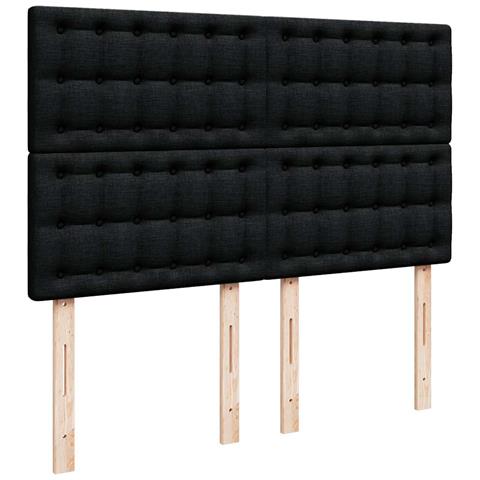 Struttura Letto Pouf con Materasso Nero 140x200 cm in Tessuto - Foto 9