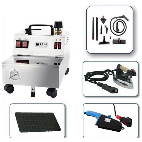 EOLO Pulitore a Vapore GV05 FULL V6 Pulitore Multiuso Kit Pulizia Ferro e Spazzola da Stiro Macchina Pulitrice Vaporetto Professionale Anticalcare LavaPavimenti Vetri Pulitore Divani Tessuti Made in Italy Garanzia 5 anni Efficienza A++ - Foto 1