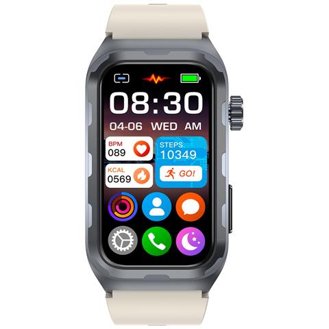 Smartwatch Per La Salute Con Monitoraggio Ecg, Pressione Sanguigna E Ossigeno Nel Sangue Beige - Foto 4