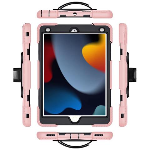 Custodia Per Ipad 9/8/7 10.2” Blindata Con Supporto Girevole Rosa - Foto 2