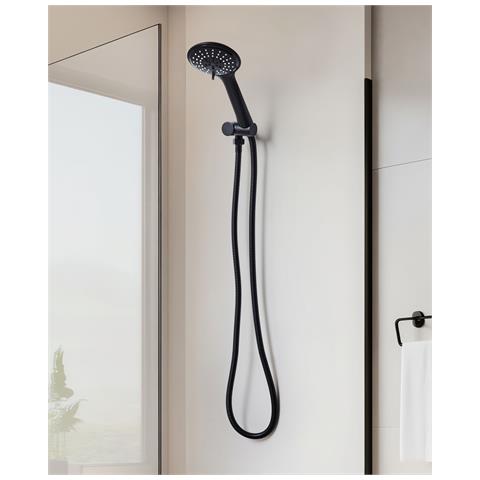 Kit Doccia Con Soffione E Flessibile Tumple 3 Funzioni Nero - Foto 1