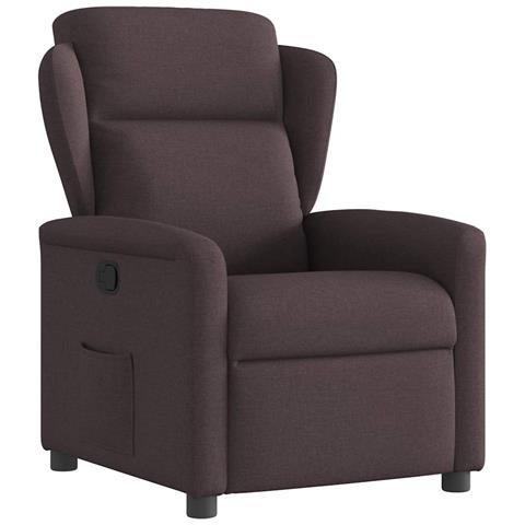 Poltrona Reclinabile Marrone Scuro in Tessuto - Foto 1