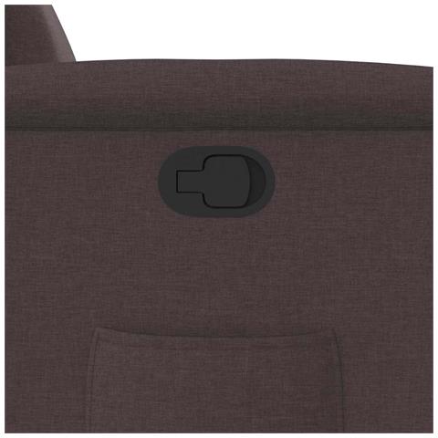 Poltrona Reclinabile Marrone Scuro in Tessuto - Foto 9