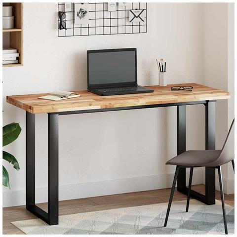 Piano Tavolo Rettangolare 160x50x4cm Legno Massello di Acacia - Foto 2
