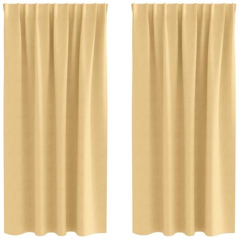Tende con tende 2 pcs Beige Poliestere - Foto 1