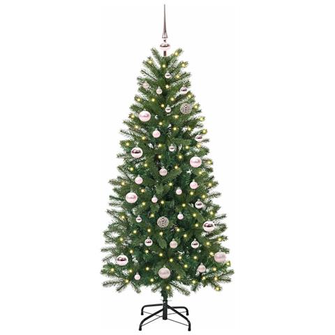 Albero di Natale artificiale con 150 LED Verde 150 cm PE e PVC - Foto 2