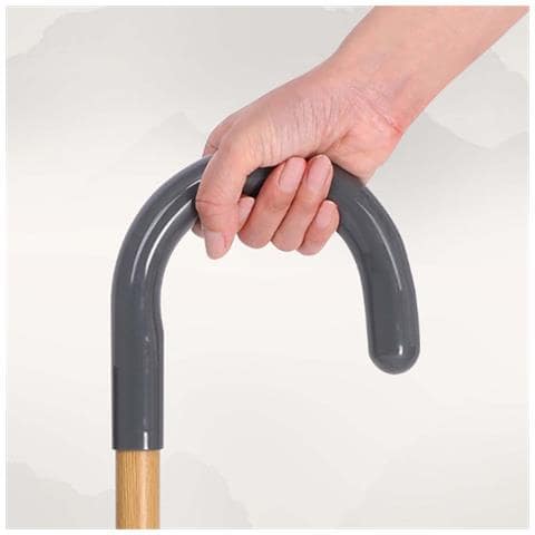 Bastone Da Passeggio In Lega Di Alluminio Con Impugnatura In Silicone Effetto Legno - Piede Singolo - Foto 5