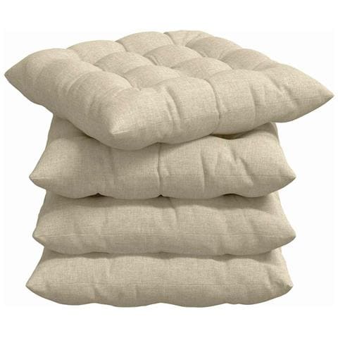 Cuscini per Seduta 2 pcs Crema 40 x 40 x 6 cm Tessuto - Foto 1