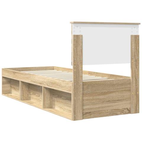 Struttura del letto Rovere Sonoma 75 x 190 cm Pino massello - Foto 9