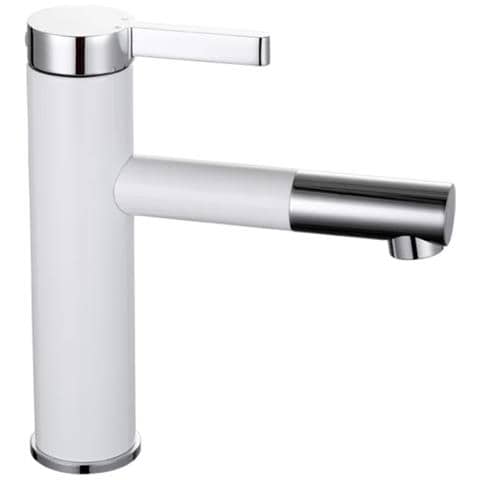 Rubinetto per lavabo da bagno, Blackswan, tipo M76, modello bianco /cromo, misura 19,5 cm - Foto 1