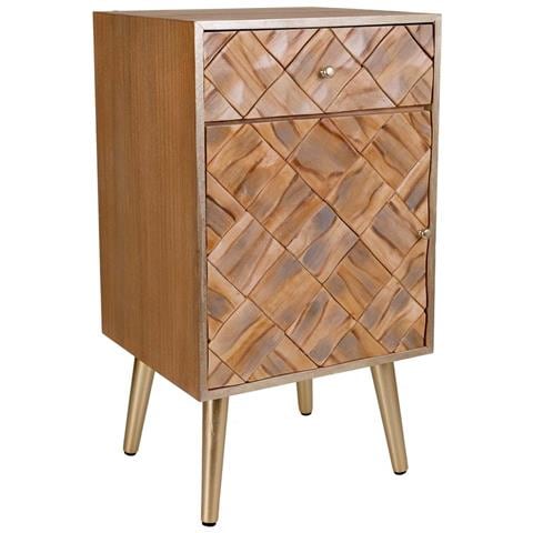 Comodino In Legno Marrone 40x35x71 - Foto 1