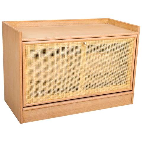 Panca Scarpiera In Mdf E Griglia, Marrone, 80x38x53 - Foto 1