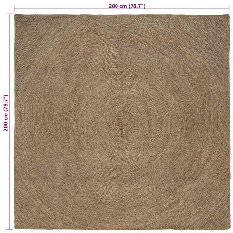 Tappeti per area Quadrato Grigio 200 x 200 cm Juta - Foto 7