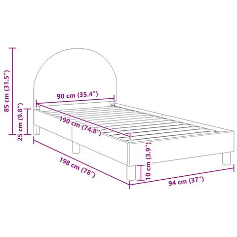 Struttura letto bambini con testata Grigio chiaro 90 x 190 cm - Foto 9