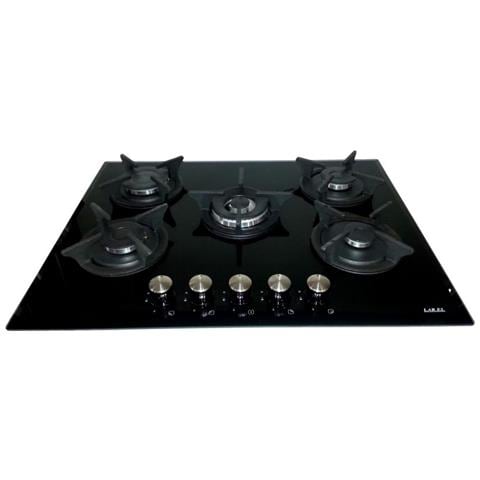 Piano Cottura Incasso A Gas 5 Fuochi 70 Cm Vetro Nero - Foto 1