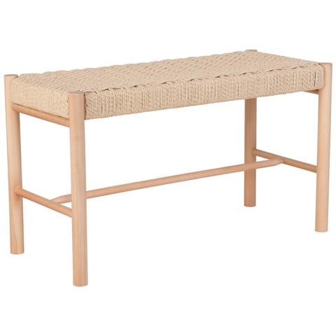 Panchina Abano Con Seduta In Vimini Naturale E Struttura In Pioppo, 80 Cm - Foto 1