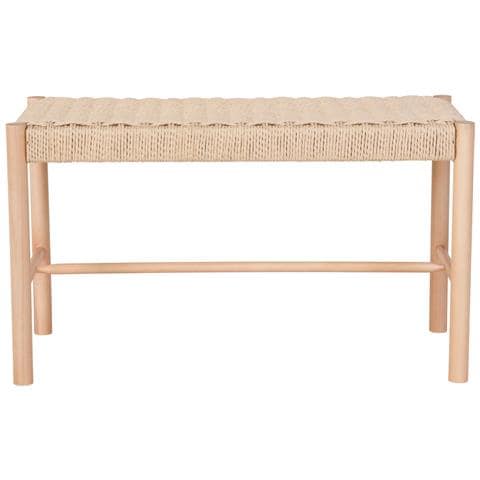 Panchina Abano Con Seduta In Vimini Naturale E Struttura In Pioppo, 80 Cm - Foto 2